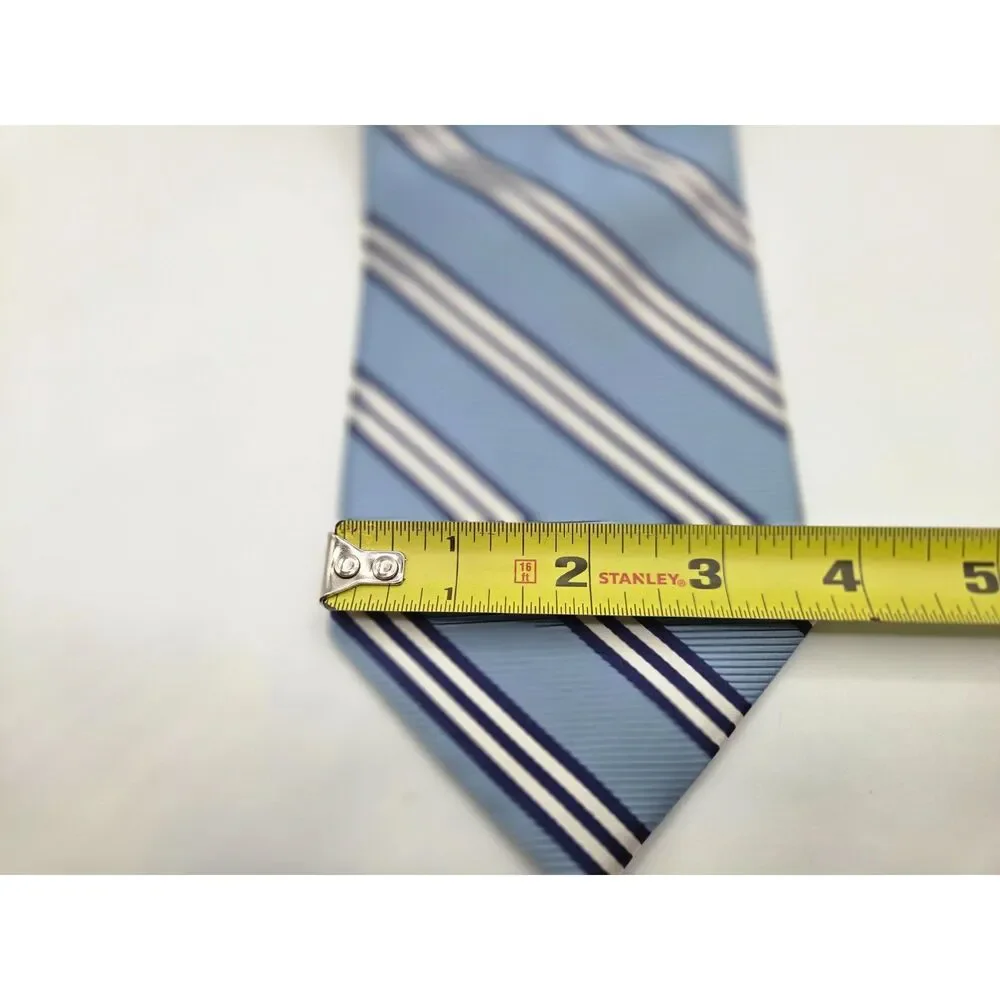 Brooks Brothers 346 Silk Tie Mens Blue Navy White Striped Stain Resistant 3.5